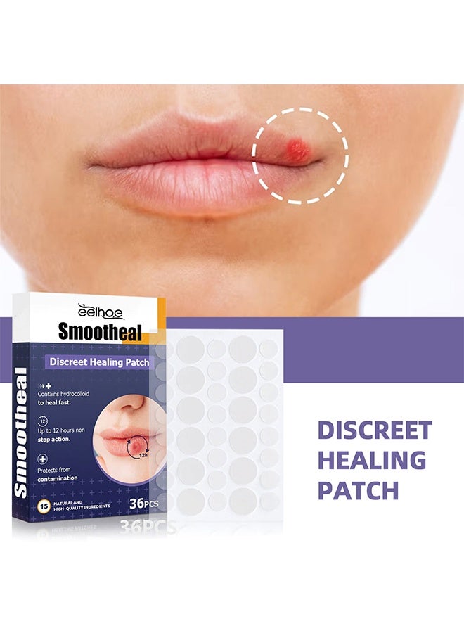 EELHOE Discreet Healing Patch, Health Lip Clear Invisible Cold Sore Patches For Lips Help Soothe Shield And Hide Cold Sores, Helps Prevent Contamination, Fever Blister Bandages For Women And Men (36PCS) - Image 2